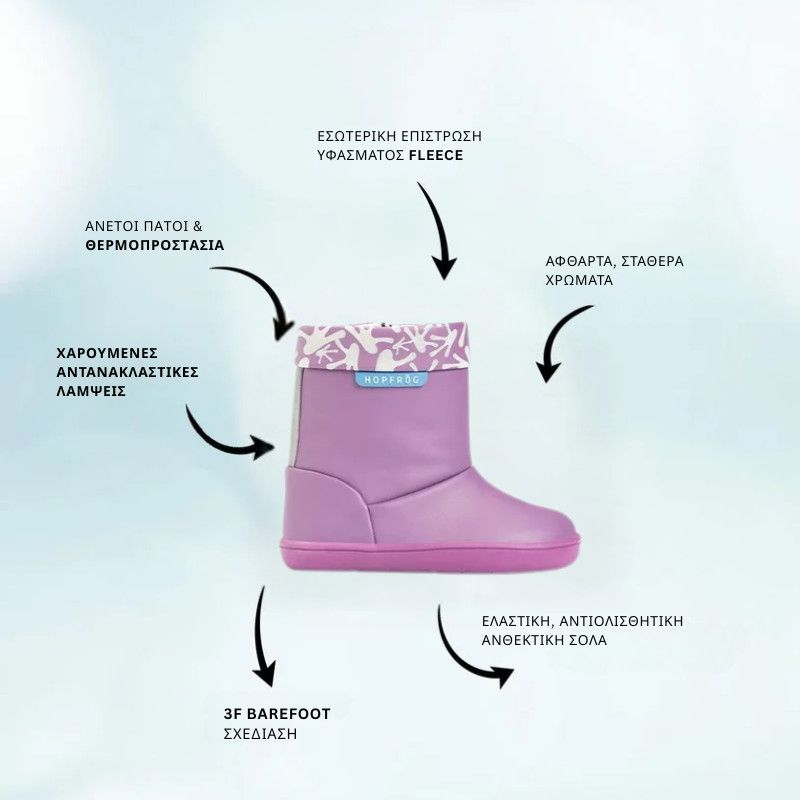 Παιδικές Αδιάβροχες Μπότες Coolboots - Μωβ (Μεγέθη 24-32)