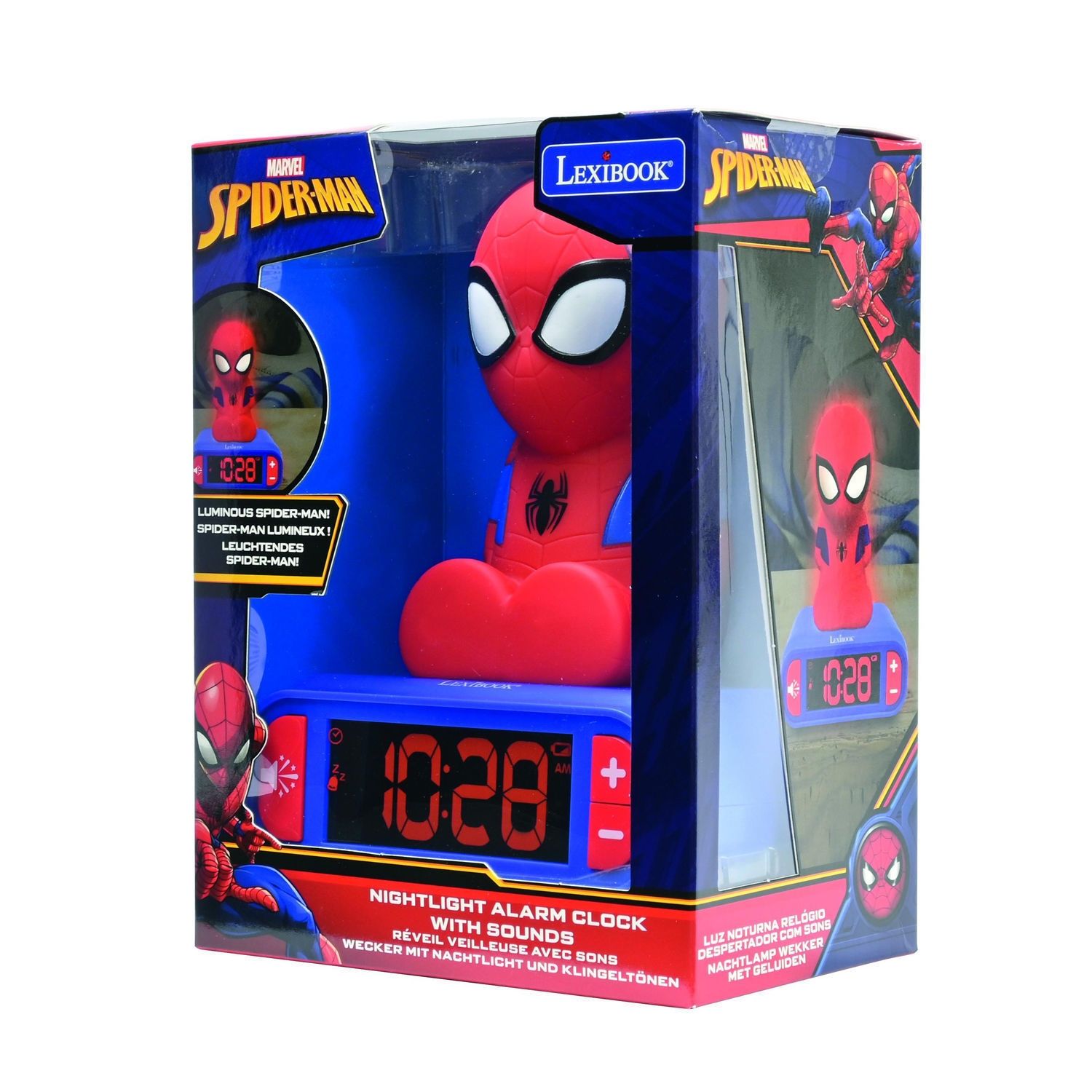 Lexibook Marvel Spider-Man – Ψηφιακό Ξυπνητήρι με Φως Νυκτός & Ήχο | LCD Οθόνη | 3+ Ετών - RL800SP