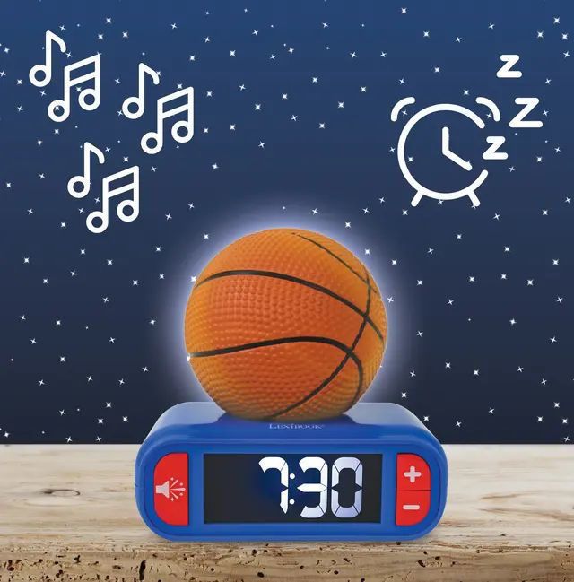 Παιδικό Ξυπνητήρι Basketball με 3D Νυχτερινό Φως & Ηχητικά Εφέ Lexibook RL800BA