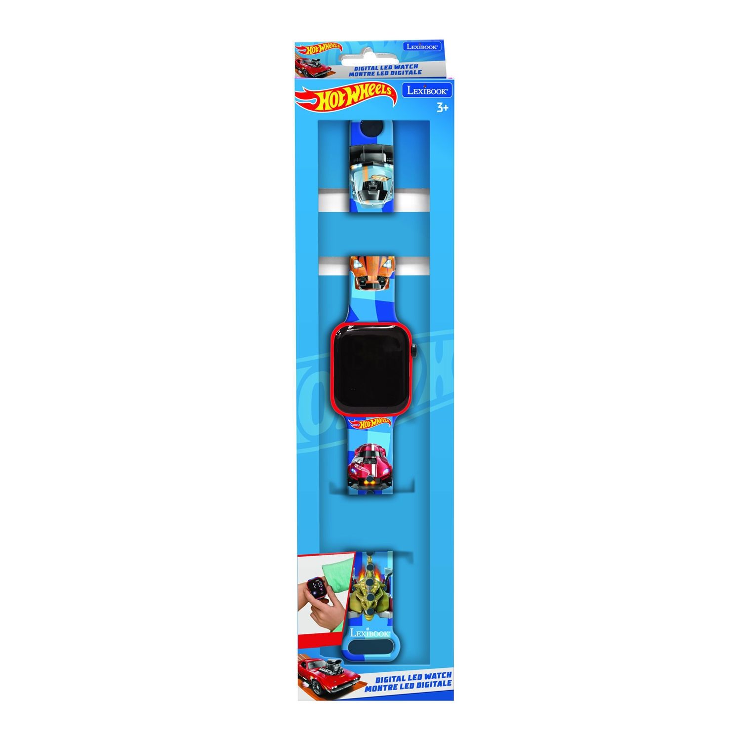 Ψηφιακό ρολόι χειρός  Hot Wheels με προβολή ώρας Led  12 ή 24 ωρών Lexibook DMW060HW