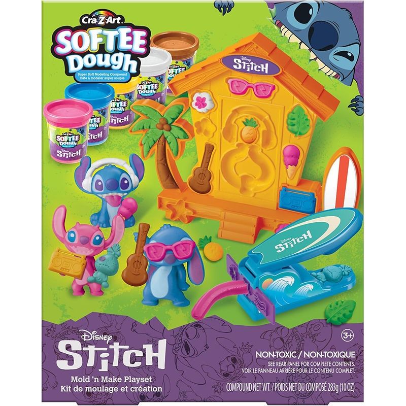Cra-Z-Art Softee Dough Stitch - Σετ Μαλακής Πλαστελίνης με Καλούπια Για Φιγούρες Stitch Lexibook CRDOUGH50D