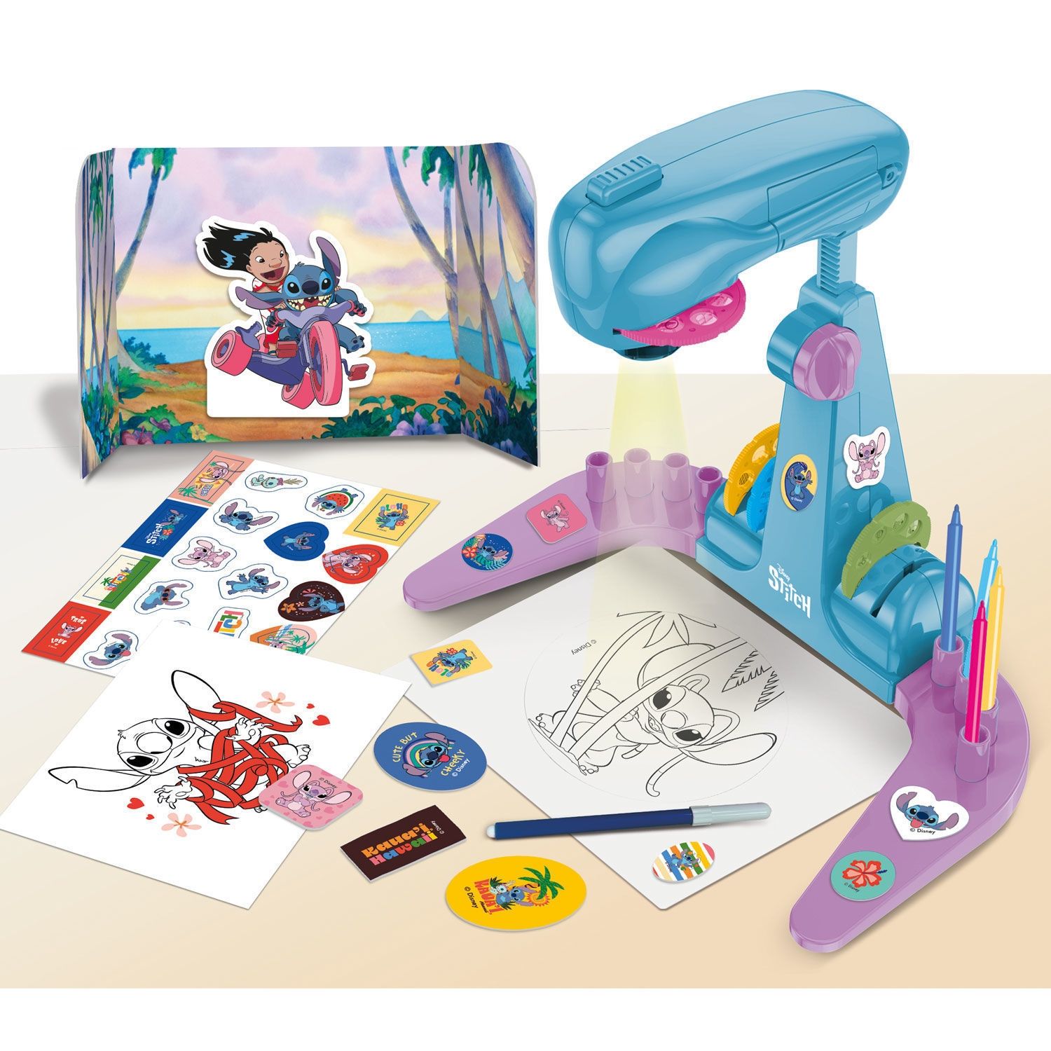 Stitch Σχολή Ζωγραφικής με Προτζέκτορα LED 32 Εικόνες Disney για Παιδιά 5+ Ετών Lisciani 113071