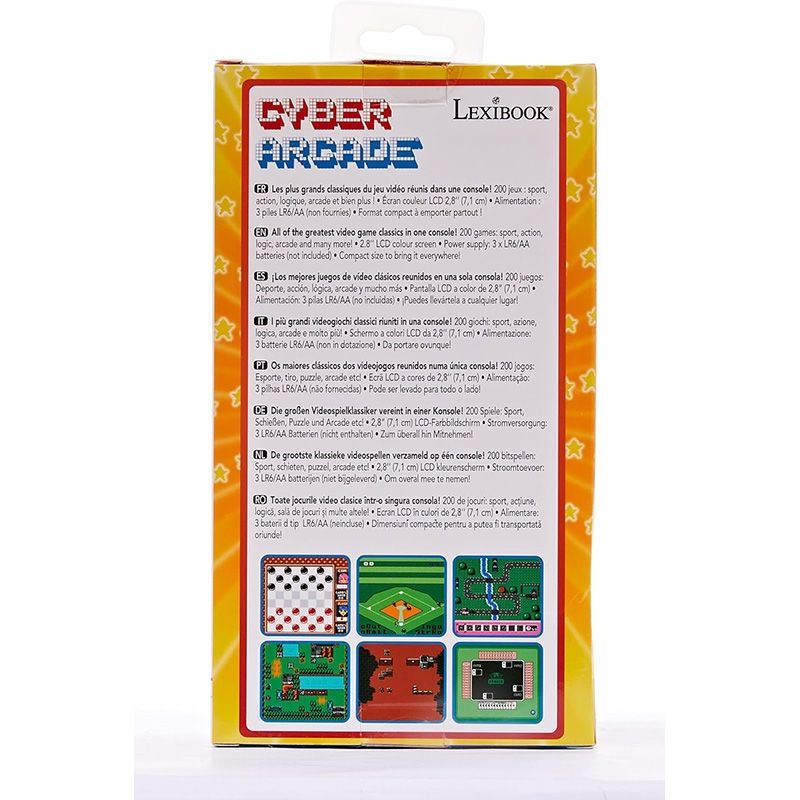 Cyber Arcade Lexibook - Μίνι Κονσόλα με 200 Παιχνίδια και Οθόνη 2.8" - 3+ Ετών