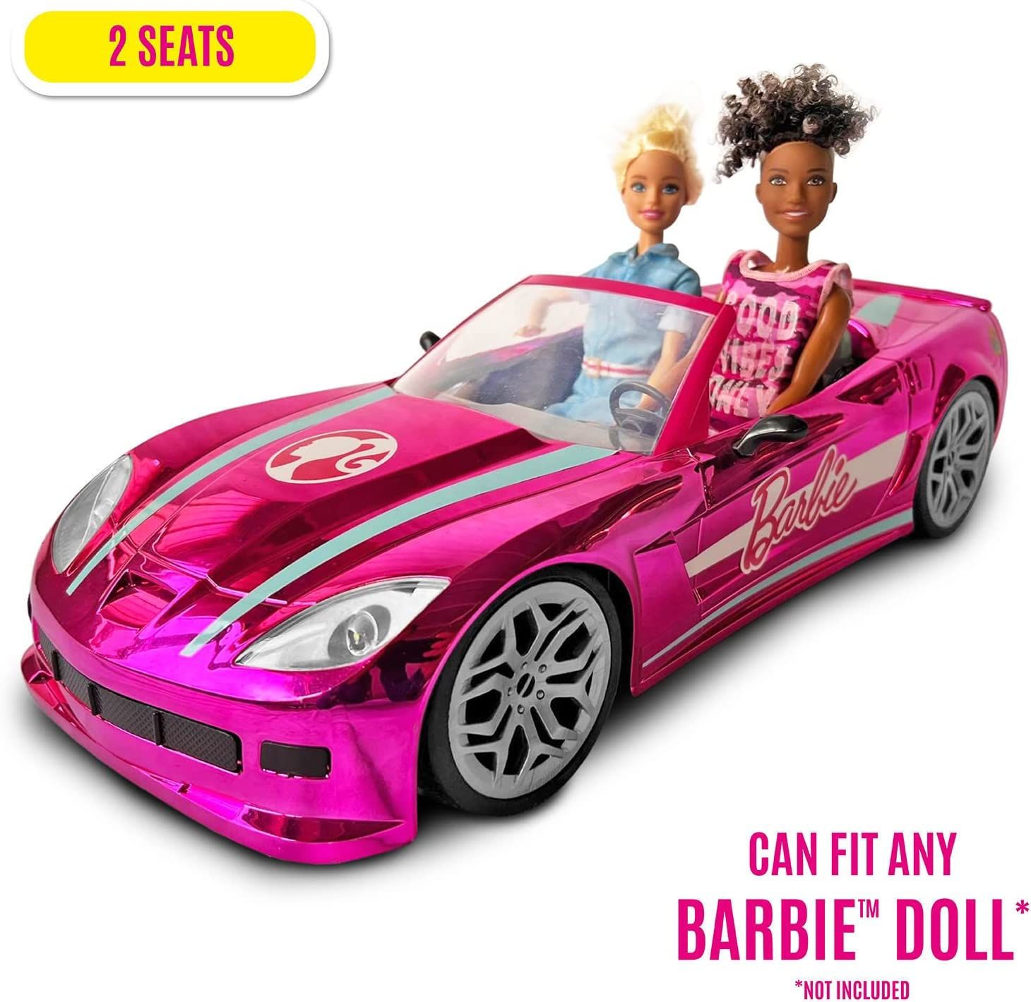 Barbie Τηλεκατευθυνόμενο Αυτοκίνητο RC Dream Car Pink - Διθέσιο Καμπριολέ 40cm με Χειριστήριο 2.4GHz Mondo Motors M63619