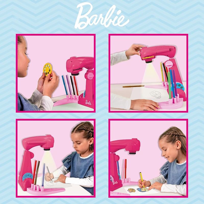 Barbie Σχολή Ζωγραφικής με Προτζέκτορα LED 32 Εικόνες για Παιδιά 5+ Ετών Lisciani 114078