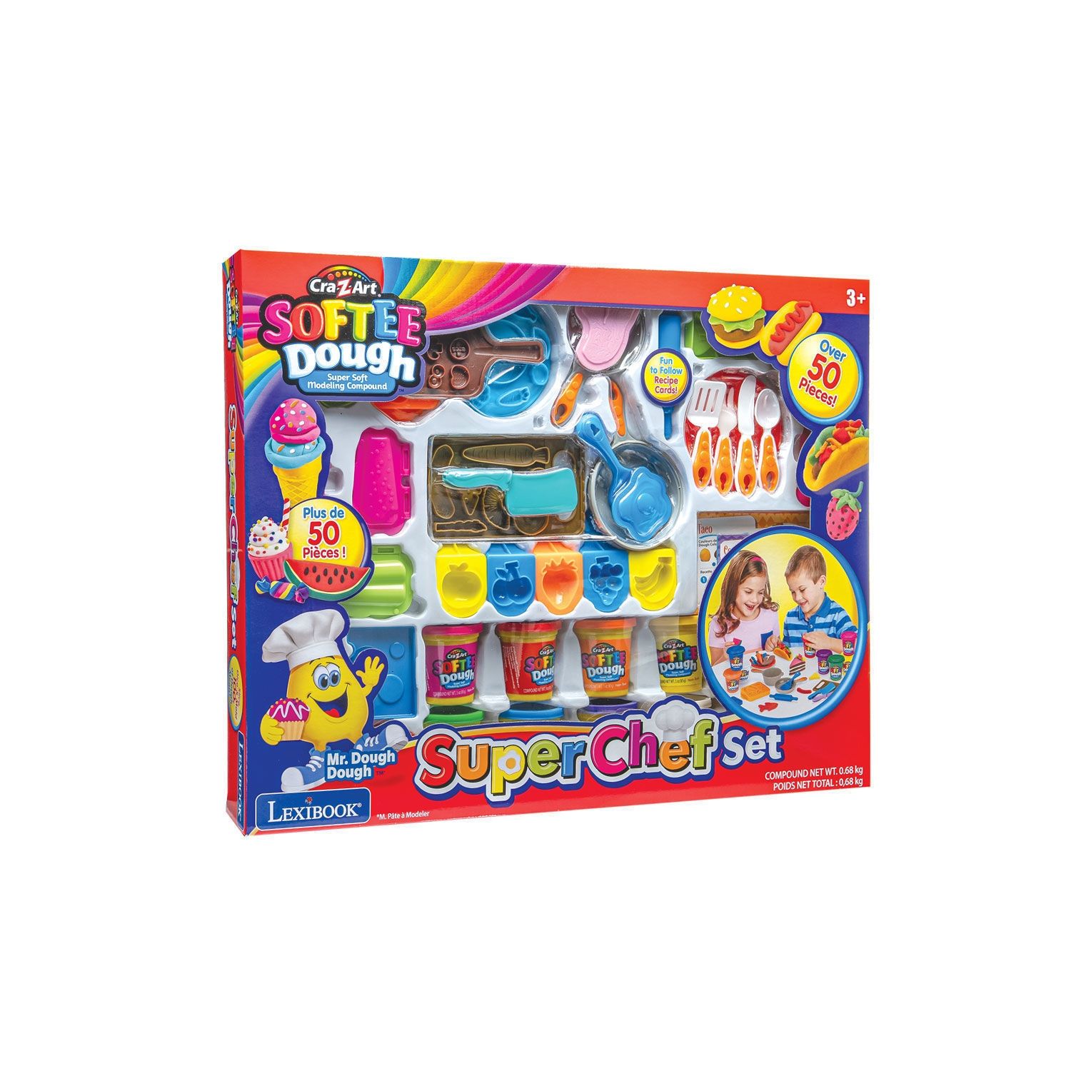 Cra-Z-Art Softee Dough Super Chef Set - Μαλακή Πλαστελίνη με 50+ Αξεσουάρ Κουζίνας - 3+ Ετών Lexibook CRDOUGH16
