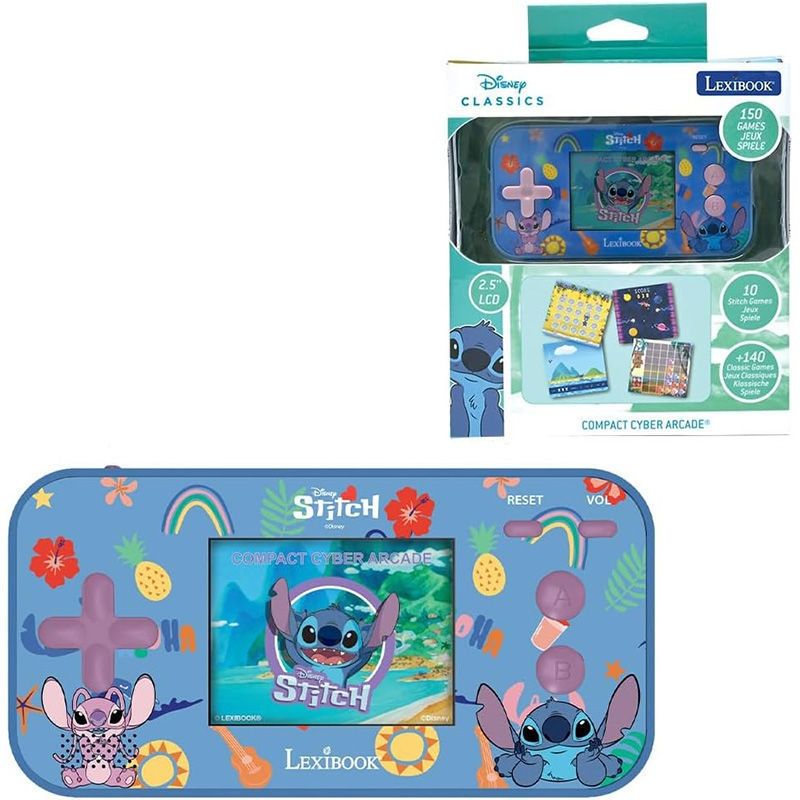 Cyber Arcade Stitch Disney Lexibook - Φορητή Κονσόλα 150 Παιχνίδια, Οθόνη 2.5" - 4+ Ετών JL2367D