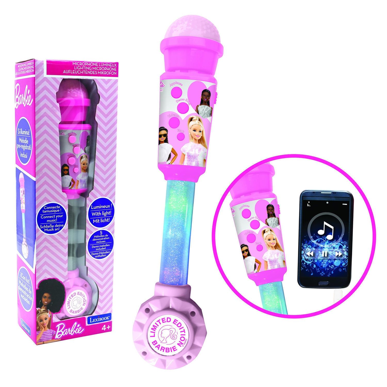 Μικροφώνο Barbie Trendy Me Φώτισμο Και Ηχείο Lexibook MIC90BB