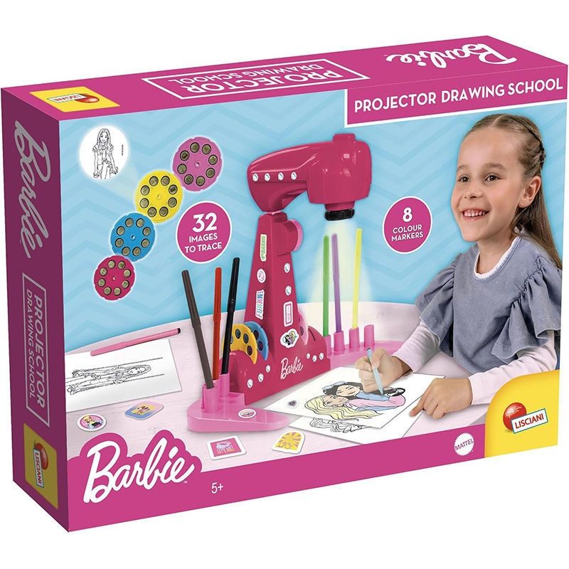 Barbie Σχολή Ζωγραφικής με Προτζέκτορα LED 32 Εικόνες για Παιδιά 5+ Ετών Lisciani 114078