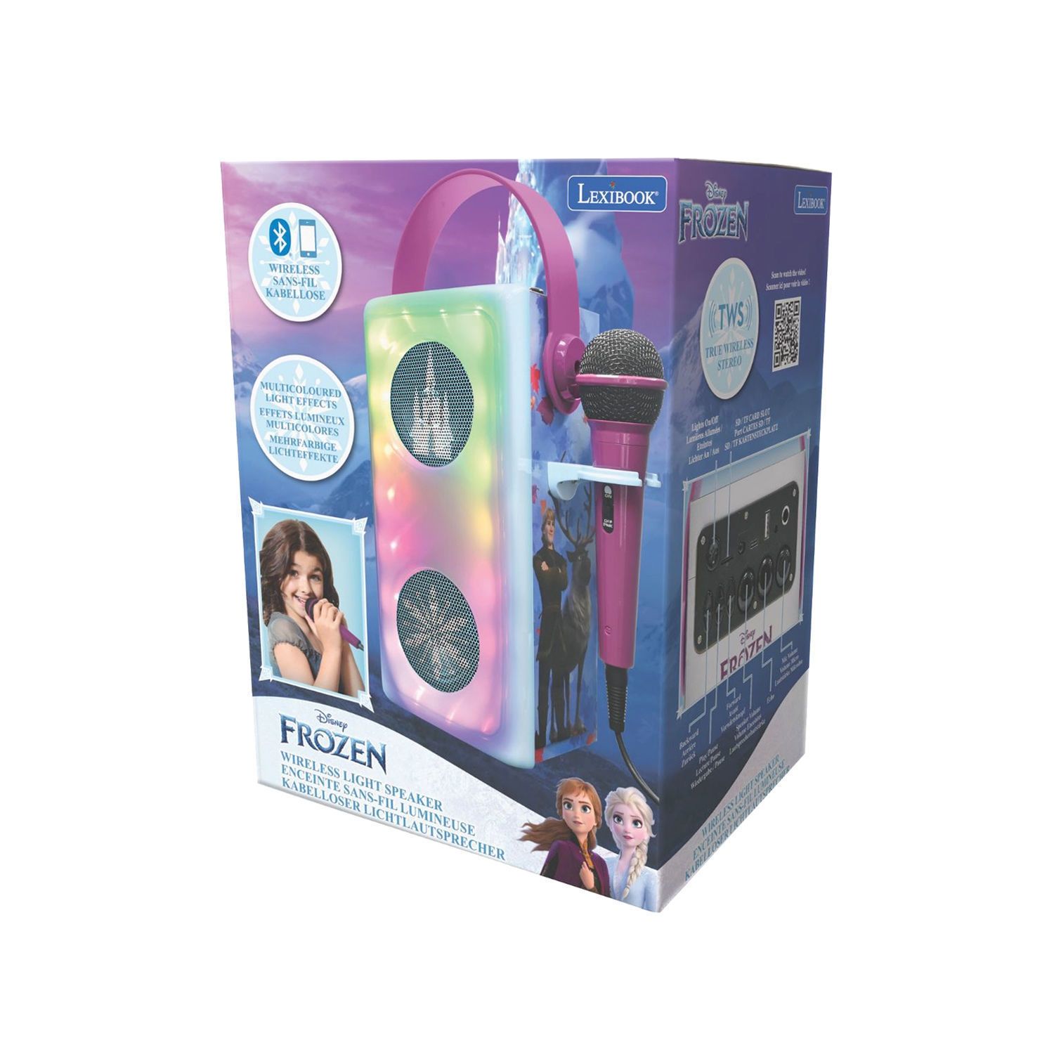 Ασύρματο ηχείο Bluetooth® με μικρόφωνο και εφέ φωτός Disney Frozen Lexibook BTP185FZZ
