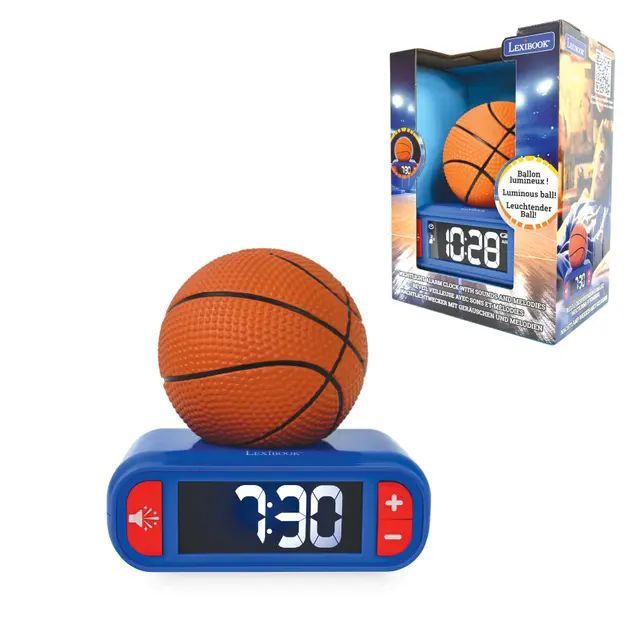 Παιδικό Ξυπνητήρι Basketball με 3D Νυχτερινό Φως & Ηχητικά Εφέ Lexibook RL800BA