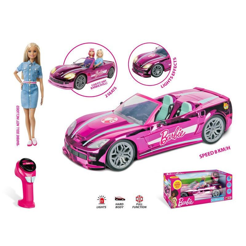 Barbie Τηλεκατευθυνόμενο Αυτοκίνητο RC Dream Car Pink - Διθέσιο Καμπριολέ 40cm με Χειριστήριο 2.4GHz Mondo Motors M63619