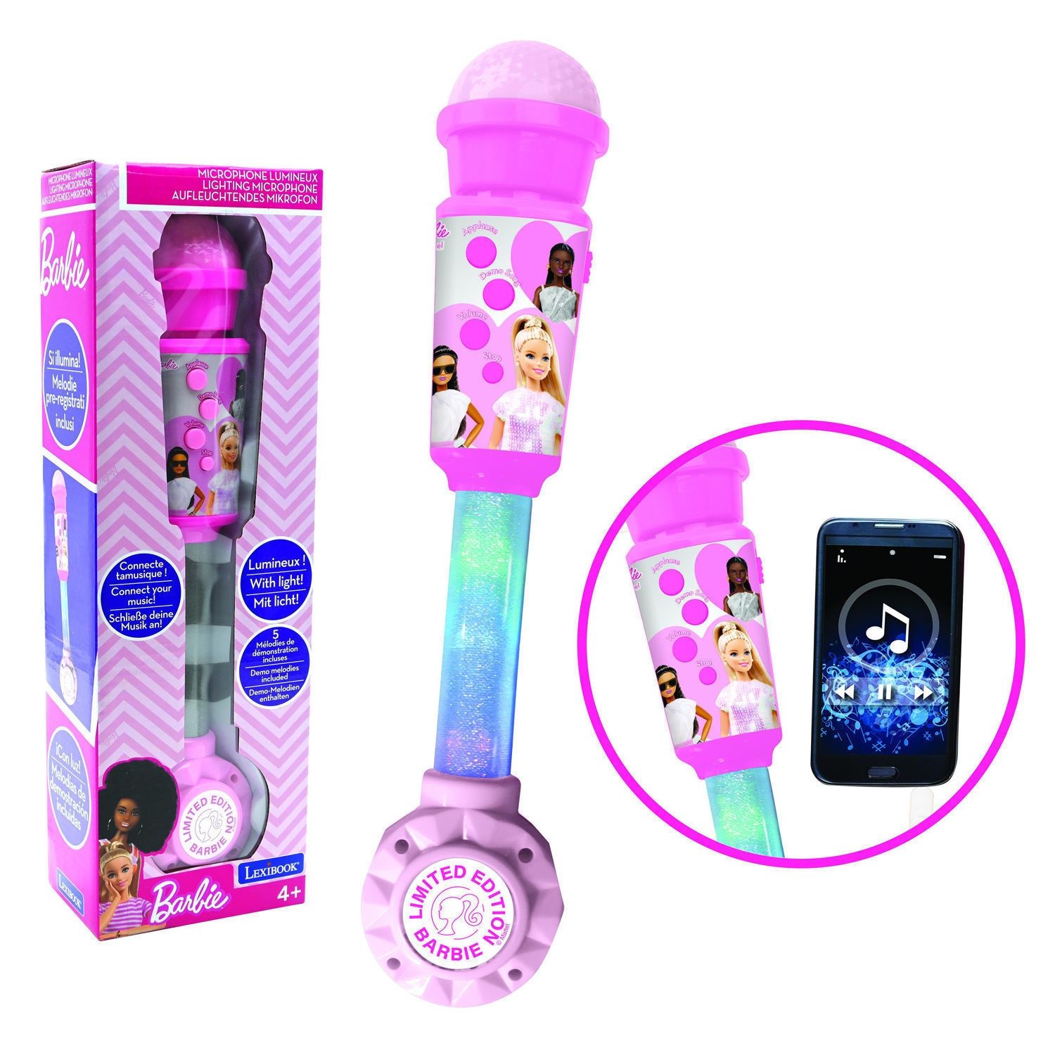 Μικροφώνο Barbie Trendy Me Φώτισμο Και Ηχείο Lexibook MIC90BB